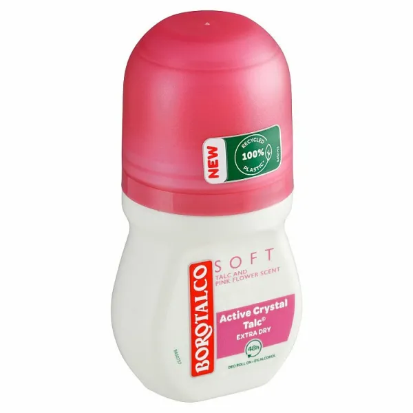 Borotalco Soft Talc & Pink Flower guličkový dezodorant roll-on bez alkoholu 50 ml