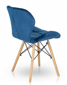 JAKS Stolička velúr modrá škandinávsky štýl