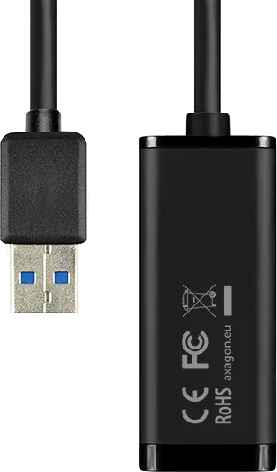 AXAGON ADE-SR, USB-A 3.2 Gen 1 - Gigabit Ethernet sieťová karta, auto inštal, čierna
