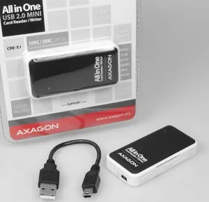 AXAGON CRE-X1, USB 2.0 externí MINI čtečka 5-slot ALL-IN-ONE