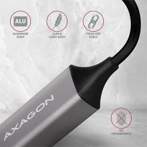 AXAGON ADE-TR, USB-A 3.2 Gen 1 - Gigabitová sieťová karta Ethernet, automatická inštalácia, titánovo šedá