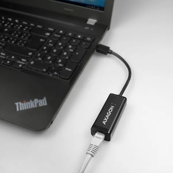 AXAGON ADE-SR, USB-A 3.2 Gen 1 - Gigabit Ethernet sieťová karta, auto inštal, čierna