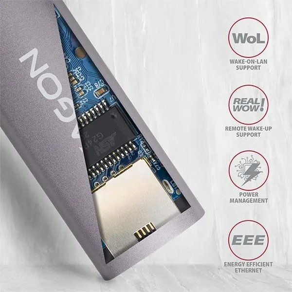 AXAGON ADE-TR, USB-A 3.2 Gen 1 - Gigabitová sieťová karta Ethernet, automatická inštalácia, titánovo šedá