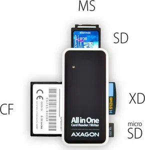 AXAGON CRE-X1, USB 2.0 externí MINI čtečka 5-slot ALL-IN-ONE
