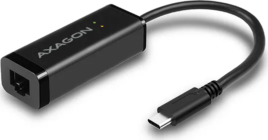 AXAGON ADE-SRC, USB-C 3.2 Gen 1 - Gigabit Ethernet sieťová karta, auto inštal, čierna