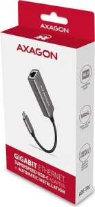 AXAGON ADE-TRC, USB-C 3.2 Gen 1 - Gigabitová sieťová karta Ethernet, automatická inštalácia, titánovo šedá