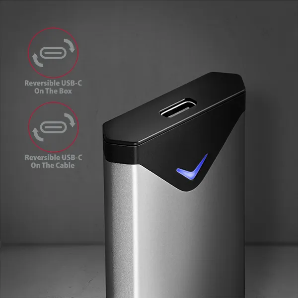AXAGON EEM2-UG2, USB-C 3.2 Gen 2 - M.2 NVMe SSD kovový box, dĺžka 42 až 80 mm