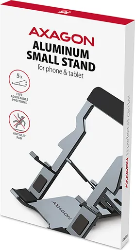 AXAGON STND-M, hliníkový stojan pre telefóny a tablety 4" - 10.5", 5 nastaviteľných uhlov