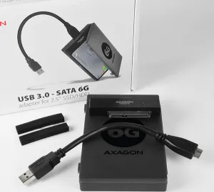 AXAGON ADSA-1S6, USB 3.0 - SATA 6G UASP HDD/SSD adaptér vrátane. 2.5" puzdrá