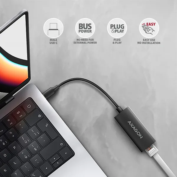AXAGON Ethernet sieťová karta USB-C 3.2