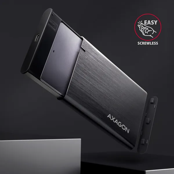 AXAGON EE25-A6C, USB-C 3.2 Gen 1 - SATA 6G 2.5" kovový box RAW, bez skrutiek