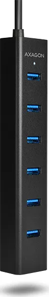 AXAGON HUE-SA7BP, 4x USB 3.0 ALU CHARGING hub, vr. AC adaptéra, kábel USB-A 40cm