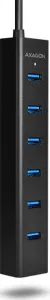 AXAGON HUE-SA7BP, 4x USB 3.0 ALU CHARGING hub, vr. AC adaptéra, kábel USB-A 40cm