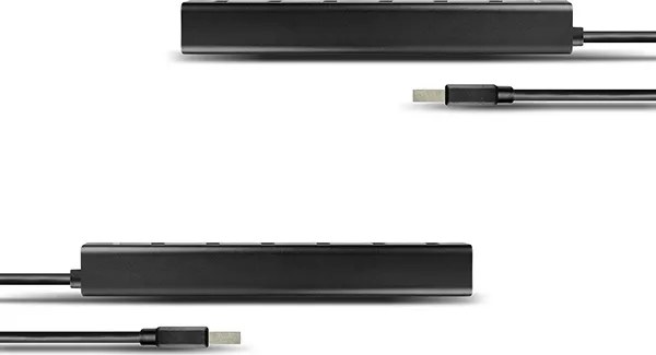 AXAGON HUE-SA7BP, 4x USB 3.0 ALU CHARGING hub, vr. AC adaptéra, kábel USB-A 40cm