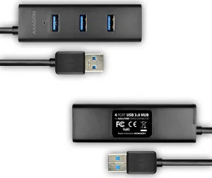 AXAGON HUE-S2BP, 4x USB 3.0 CHARGING hub, vč. AC adaptéru, kabel USB-A 1.2m
