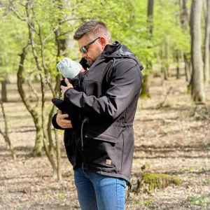 Pánska softshellová bunda na nosenie detí | rôzne farby | MOYO Farba: Black, Veľkosť: M