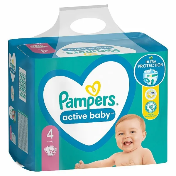 Pampers Active Baby Veľ. 4,76 Plienok,9kg - 14kg