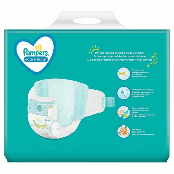 Pampers Active Baby Veľ. 4,76 Plienok,9kg - 14kg