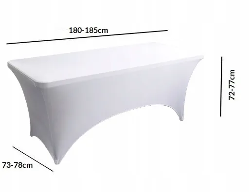JAKS Návlek na cateringový stôl 180 x 75 cm biely
