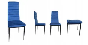 Jedálenská stolička velvet black modrá | jaks