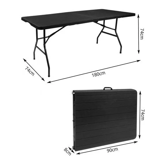 JAKS Skladací stôl 180 cm čierny