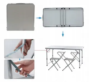 Kempingový set 60 x 120 x 70 cm biely | jaks