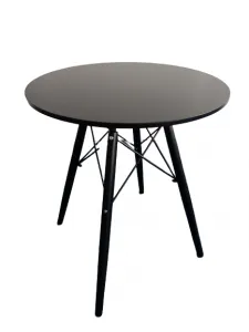 Okrúhly jedálenský stôl 80cm čierny čierne nohy škandinávsky štýl | jaks