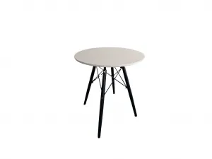 Okrúhly jedálenský stôl 80cm biely čierne nohy škandinávsky štýl | jaks