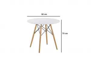 Okrúhly jedálenský stôl 60cm čierny čierne nohy škandinávsky štýl | jaks