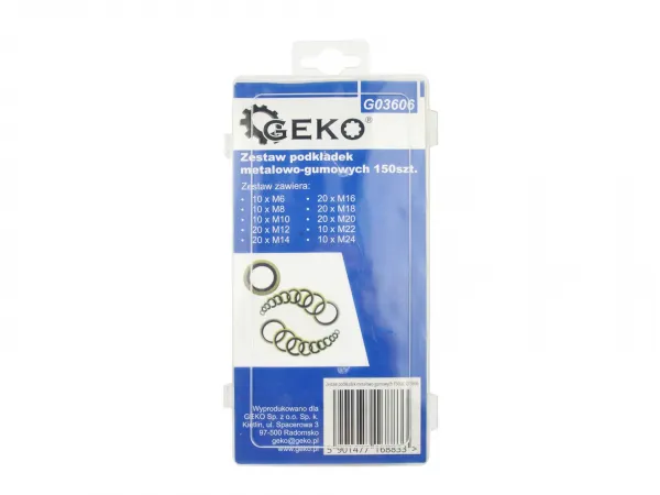 Geko Sada gumovo-kovových podložiek M6-M24 150ks