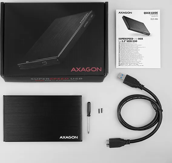 AXAGON EE25-XA6, USB 3.2 Gen 1 - SATA 6G, 2.5" externý box ALINE