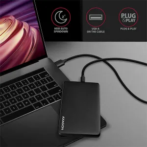 AXAGON EE25-SLC, USB-C 3.2 Gen 1 - SATA 6G 2.5" SLIDE box, bez skrutiek, čierny