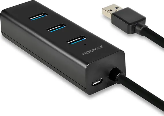 AXAGON HUE-S2B, 4x USB 3.0 CHARGING hub, micro USB nap. konektor, kábel USB-A 30cm