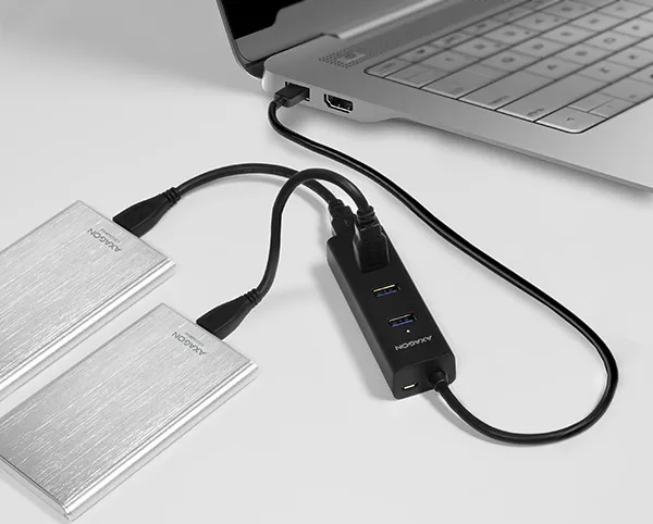 AXAGON HUE-S2B, 4x USB 3.0 CHARGING hub, micro USB nap. konektor, kábel USB-A 30cm