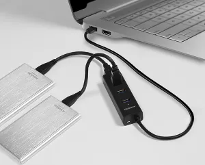 AXAGON HUE-S2B, 4x USB 3.0 CHARGING hub, micro USB nap. konektor, kábel USB-A 30cm