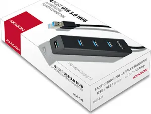 AXAGON HUE-S2B, 4x USB 3.0 CHARGING hub, micro USB nap. konektor, kábel USB-A 30cm