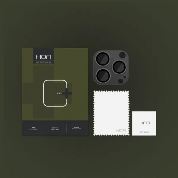 HOFI Fullcam Pro+ ochranné sklo na kameru na iPhone 15 Pro / 15 Pro Max, čierne