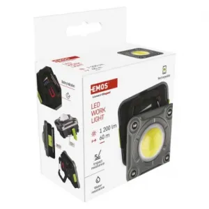 EMOS COB LED nabíjací pracovný reflektor P4543, 1200 lm, 2000 mAh