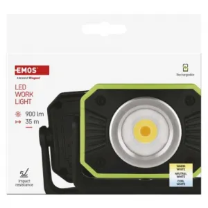 EMOS COB LED nabíjací pracovný reflektor P4542, 900 lm, 2×2000 mAh