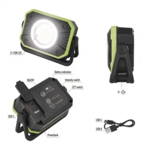 EMOS COB LED nabíjací pracovný reflektor P4542, 900 lm, 2×2000 mAh