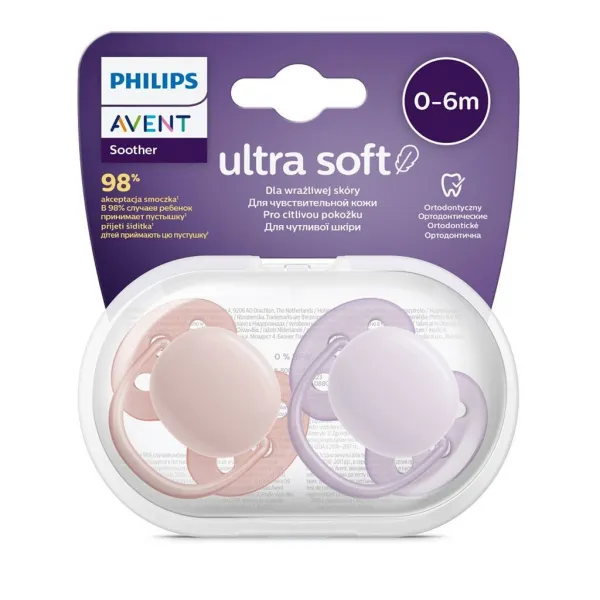 PHILIPS AVENT - Cumlík Ultrasoft Premium neutral 0-6m dievča 2 ks