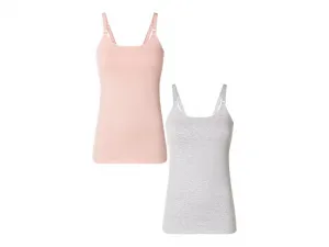 esmara® Dámsky top na dojčenie, 2 kusy (S (36/38), sivá/bledoružová)