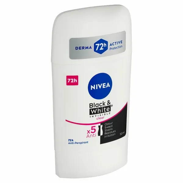 Nivea Black & White Invisible Clear tuhý antiperspitant 50 ml