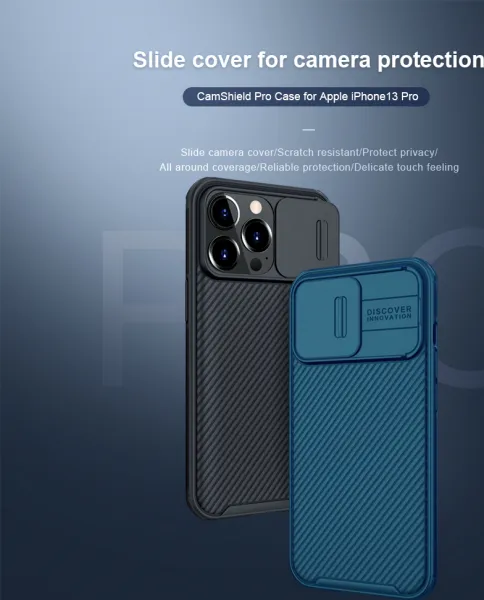 Nillkin CamShield silikónový kryt na iPhone 13 Pro, čierny