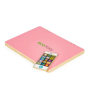 Drevená magnetická vzdelávacia tabuľa notebook s telefónom a písmenami