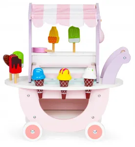 Drevený vozík na zmrzlinu pre deti 12 kusov