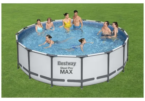 Bazén Bestway® Steel Pro MAX, 5612Z, kartušová filtrácia, rebrík, plachta, 488x122 cm