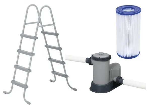 Bazén Bestway® Steel Pro MAX, 5612Z, kartušová filtrácia, rebrík, plachta, 488x122 cm