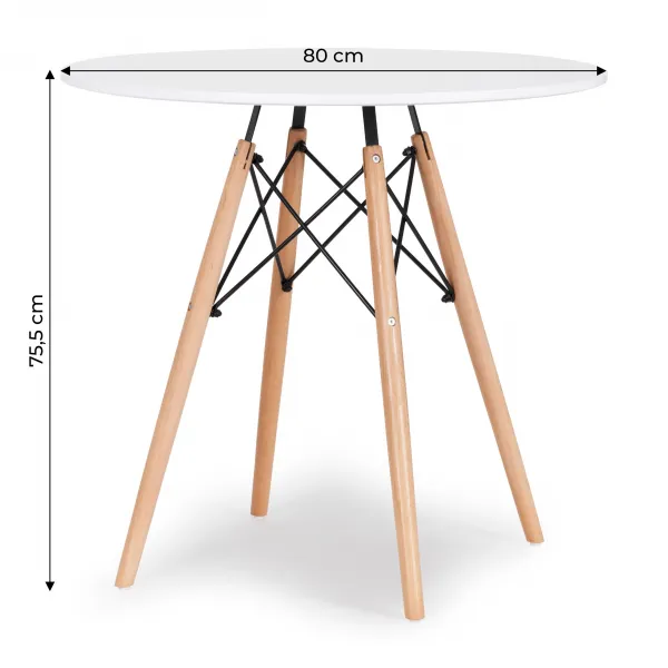 Wellhox Jedálenský stôl moderný jedálenský kuchynský stôl 80 cm