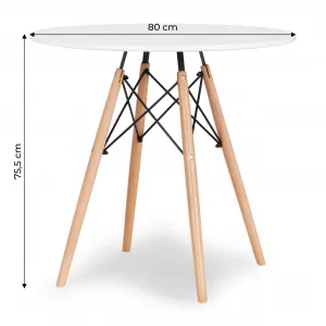 Wellhox Jedálenský stôl moderný jedálenský kuchynský stôl 80 cm